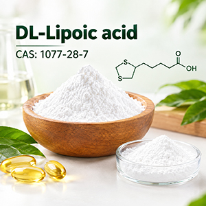 DL-Lipoic Acid, DL-Lipoic Acid CAS 1077-28-7, antioxidant raw material, supplement ingredient, bulk nutraceutical raw material
