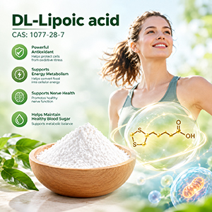 DL-Lipoic Acid CAS 1077-28-7 | Bulk Antioxidant Raw Material Supplier