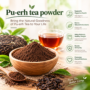 Natural fermented Pu-erh Tea Powder clean label raw material for food beverage formulation Baisifu
